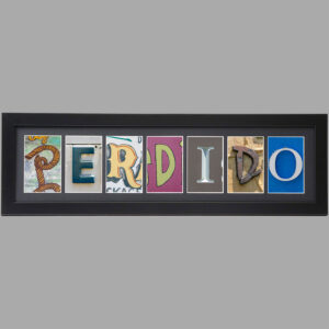 Perdido framed letter art